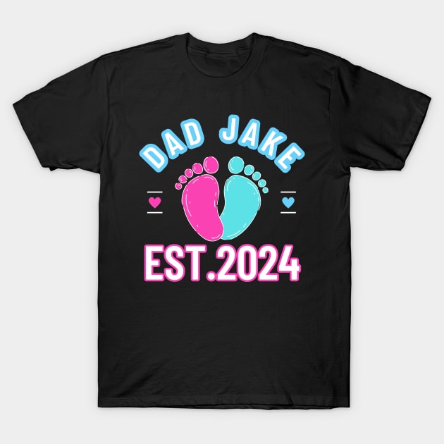 Dad Est 2024 Promoted to Daddy 2024 Pregnancy Announcement T-Shirt by click2print